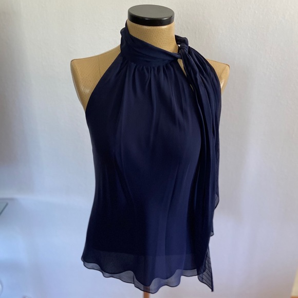Ralph Lauren Tops - Ralph Lauren Sleeveless High Neck Silk Top